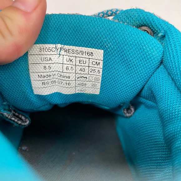 Vionic Cypress Gray & Teal Water Resistant Outdoor Trail Hiking Shoes - Picture 9 of 10